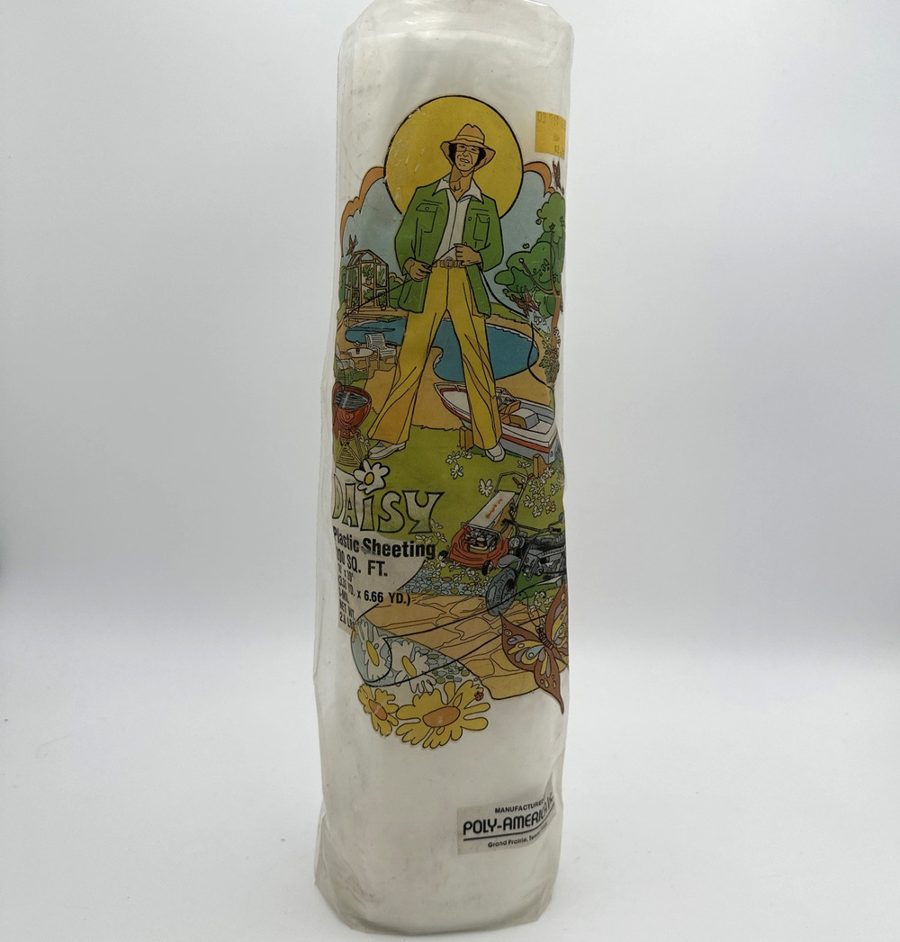 Vintage Daisy Plastic Sheeting Roll